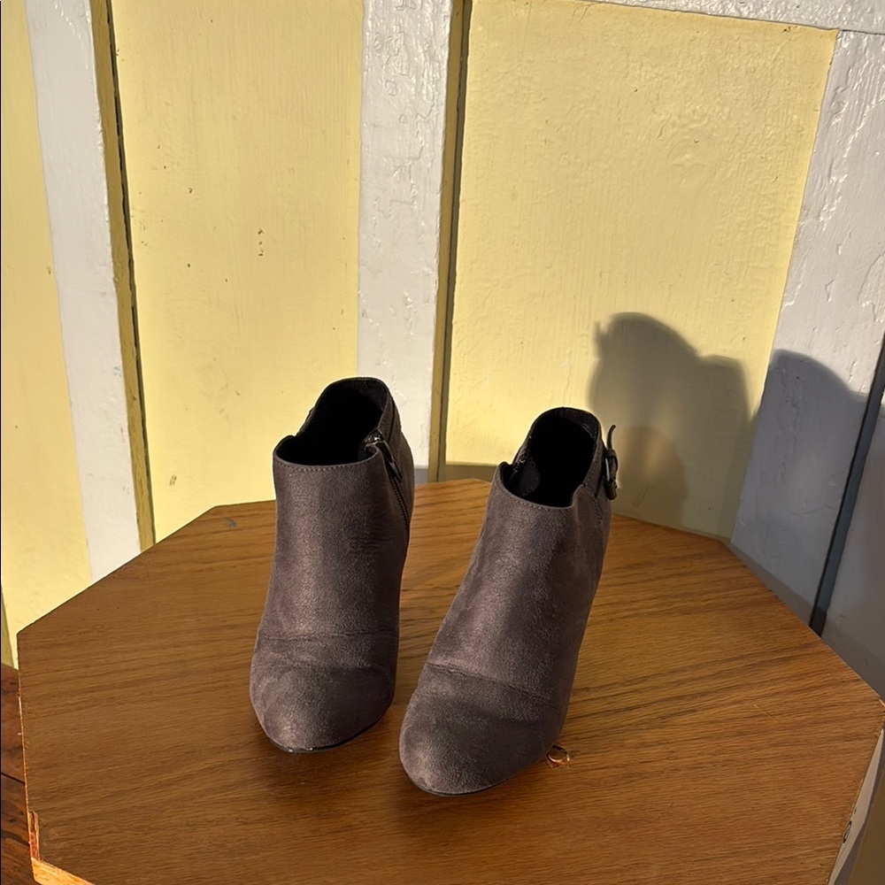 Gray Suede Ankle Boots for Women